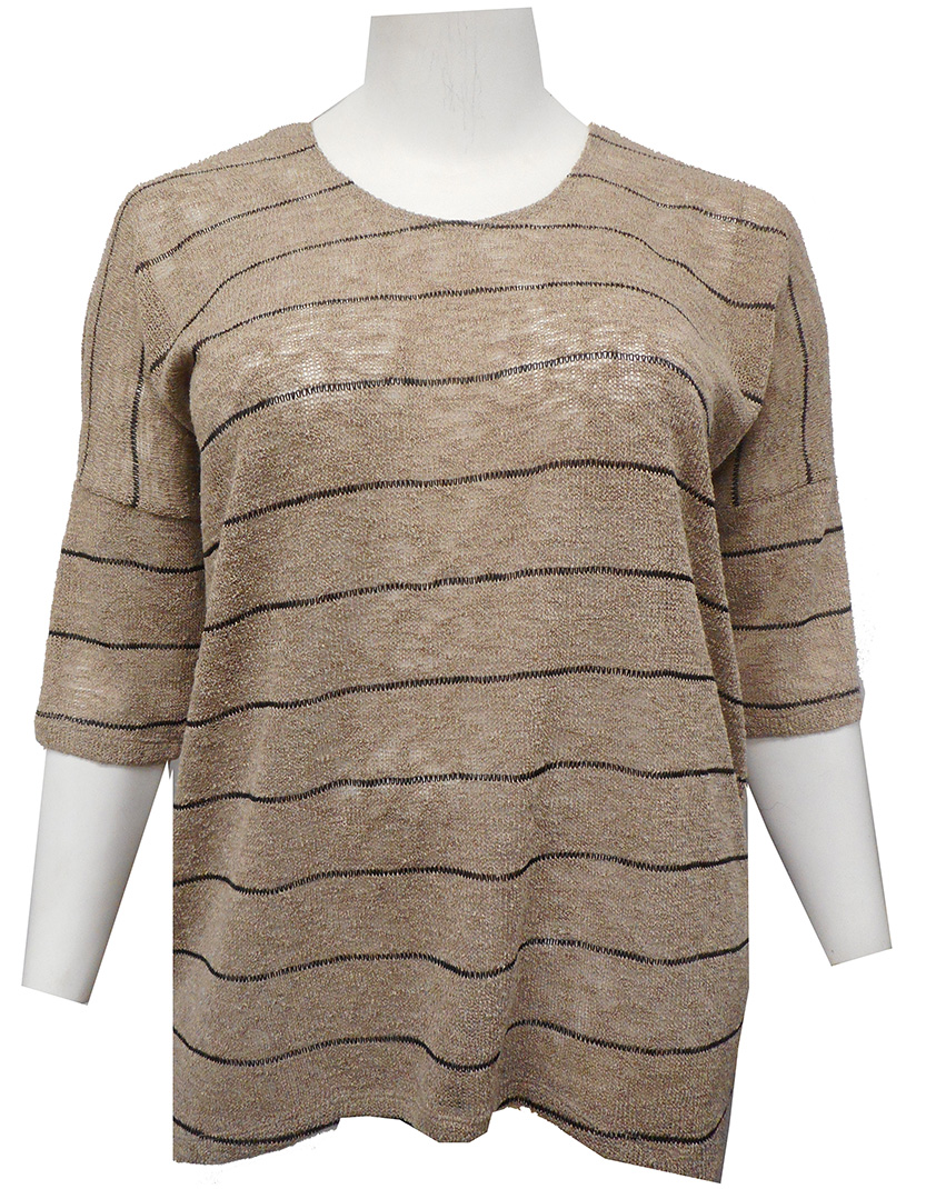 BEIGE - Melissa stripe knit top
